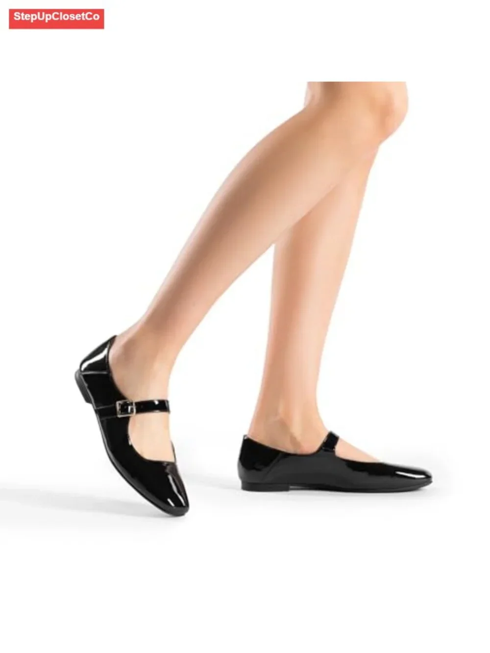 Women's Square Toe Mary Jane Flats - Adjustable Strap Cushioned
